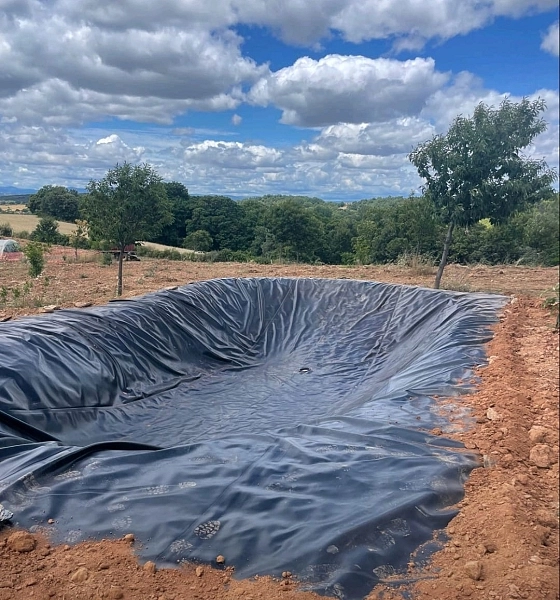 Impermeabilización de balsa de riego 15x9, lámina EPDM Rollgum One 1,5. Impermeabilización de balsa de riego 15x9, lámina EPDM Rollgum One 1,5.